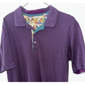 Robert Graham Polo Mens Small Classic Fit Purple‎ Preppy Cotton Golf